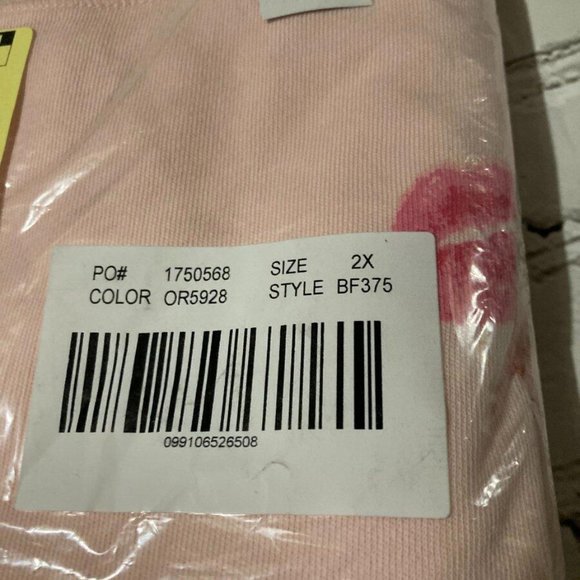 J Crew BF375 NWT Woman's Plus Size 2X Magic Rinse Sweatshirt in Kiss Print - Picture 4 of 6